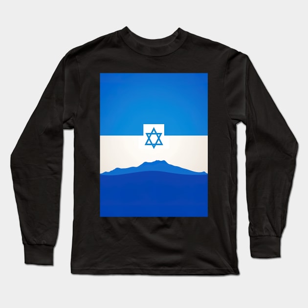 Israel background design Long Sleeve T-Shirt by Maverick Media